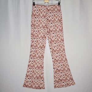 Hollister Ultra High Rise Bell Flare Pants Womens Medium Tall Swirl Hippie Festi